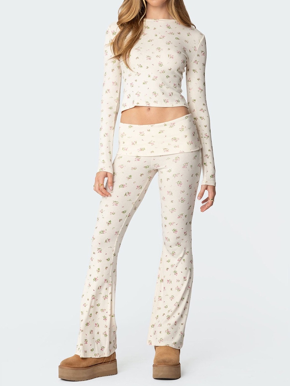 Edikted Bloom Baby Flared Leggings